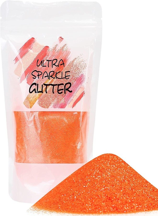 SNOOGG 200 Gram Extra Fine Neon Orange Glitter for Resin Crafts, Nail Art, Sequins, Painting, Snow Globes, DIY Projects, and Holiday Fun. - Image 1
